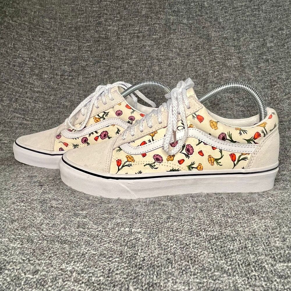 Vans Old Skool Poppy Floral Cream Womans 9.5 Skate Shoes Sneakers - Picture 4 of 10